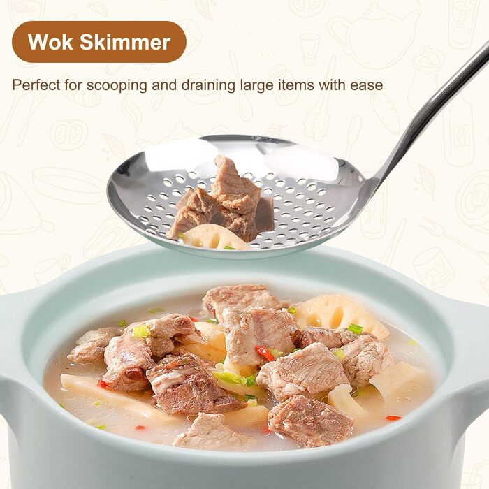 Набір кухонних лопаток та ложок Kellet з нержавіючої сталі 304, 36.2-38.1 см (4 шт., сріблястий)