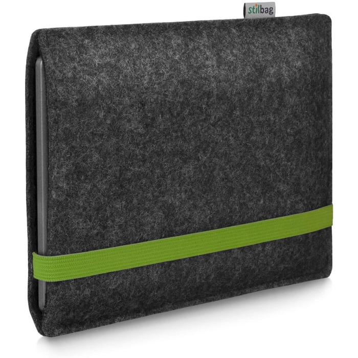 Чохол для Kindle Paperwhite 7 (Amazon) | Шкіряний чохол з ворсового фетру, Made in Germany (Антрацит - зелений)