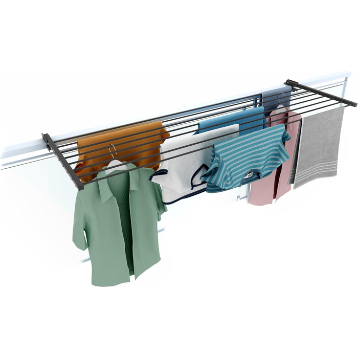 Сушарка для білизни Foxydry Duo антрацит 162 см для балкона, тераси, перил - розкладна, з нержавіючої сталі та алюмінію
