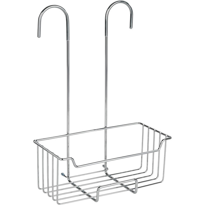 WENKO Thermostat Shower Caddy Model Milo, Shower shelf for hanging on the faucet, shelf made of stainless steel (rust-proof), 25 x 36 x 14 cm, Polished