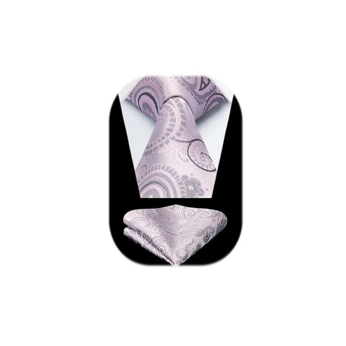 Набір краваток HISDERN для чоловіків: палечковий візерунок, квітковий дизайн, краватка та нагрудна хустинка для весілля, свят, похорону