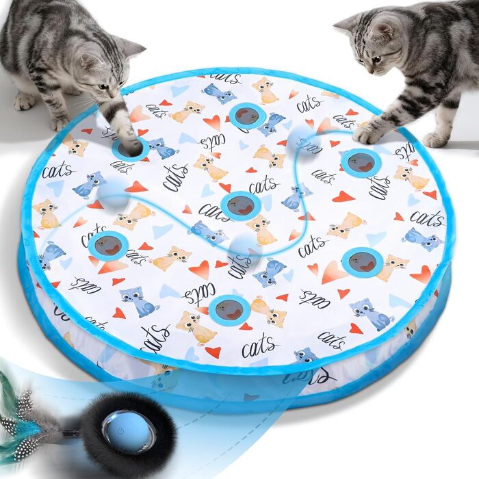 Інтерактивне іграшкове м'ячик для котів з лабіринтом та пір'ям, автоматична іграшка-приховище, мисливська гра, подарунок для кота