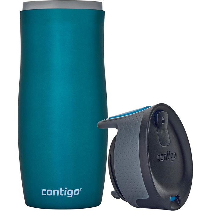 Термокружка Contigo West Loop Autoseal з нержавіючої сталі, 470 мл, виготовлена з нержавіючої сталі, для подорожей, з автозакриттям, витримує перевезення, без витоків