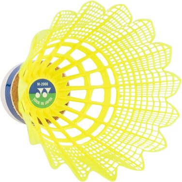 Yonex Mavis 2000 Badminton Balls Yellow (Roll of 6), Red Stripe (up to 14°C)