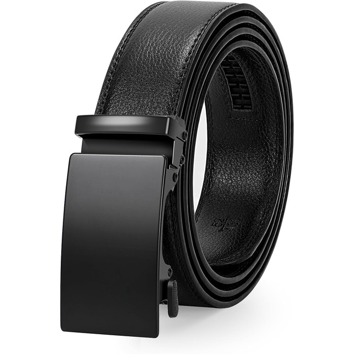 Чоловічий шкіряний ремінь WERFORU з автоматичною пряжкою, ширина 3.5 см, для костюма та джинсів, довжина 145 см (обхват талії 105-125 см)