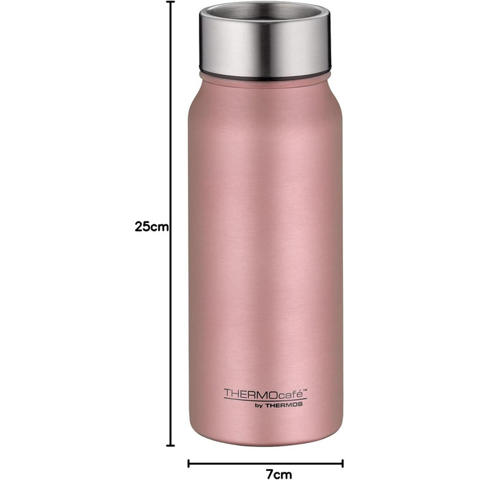Термокружка THERMOcafé by THERMOS TC, рожеве золото, матова поверхня, 500 мл, нержавіюча сталь, з ізоляцією, для напоїв на винос, не протікає, зберігає тепло 9 годин, холод 18 годин, миється в посудомийній машині, без BPA