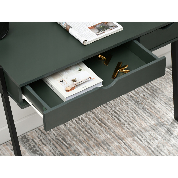 Прямокутний письмовий стіл Mebel-Partner 100 x 45 x 75 см, чорний з зеленим