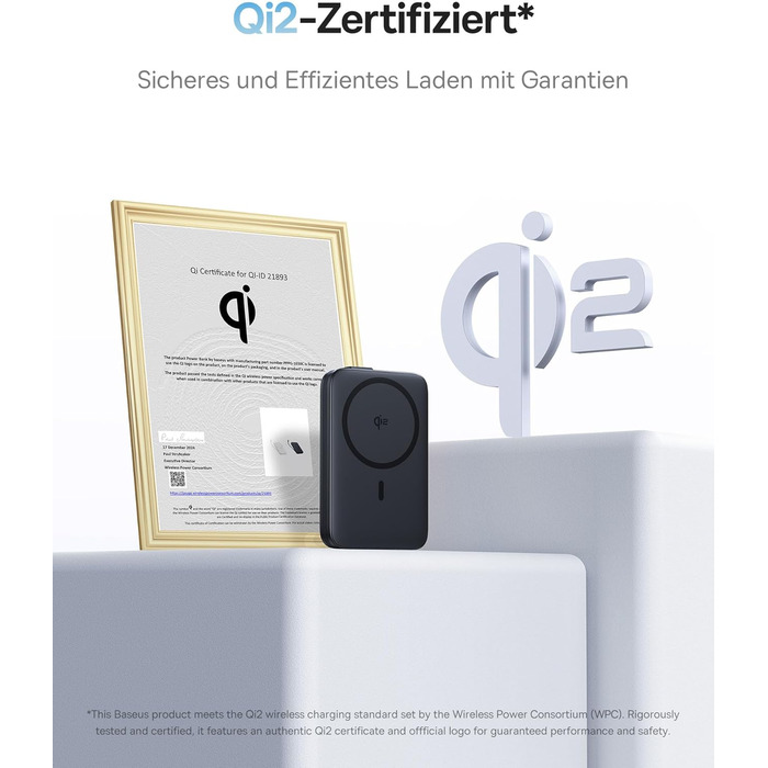 Power Bank Baseus EnerFill MagSafe 10000mAh, 22.5W USB-C, 15W Wireless, для iPhone 17/16/15/14/13/12, сірий