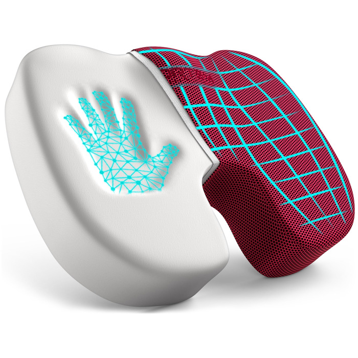 Крісло-подушка FORTEM: м'яке сидіння з Memory Foam для офісного, ігрового та автомобільного крісла. Знімна та миюча обкладка, великий розмір (червона сітчаста тканина, extra groß)