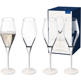 Набір келихів для шампанського Villeroy & Boch Manufacture Rock blanc, 4 шт., кришталеве скло, білі, для ігристого, шампанського, просекко, ексклюзивний дизайн