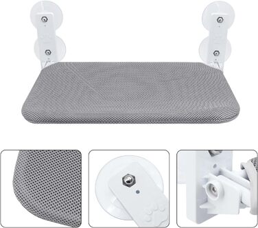 Підвісна лежанка для котів, гамак з 4 присосками, сірий, 45 x 30 см