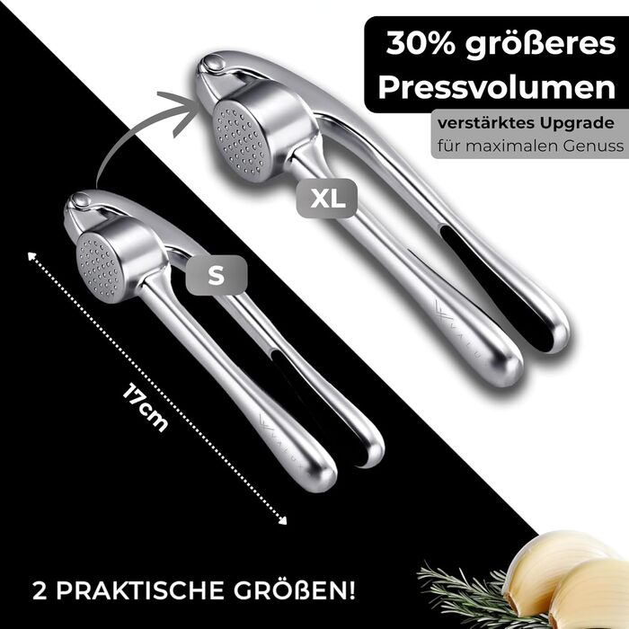 Преса для часнику VALUXE® - професійна, міцна, для посудомийної машини, велика та масивна