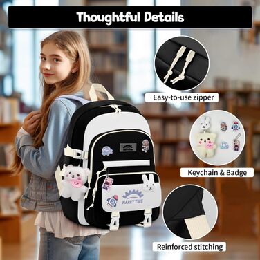 Дитячий рюкзак для школи Tanou, 20 л, для дівчаток 3-7 класів, легкий, водонепроникний, блакитний