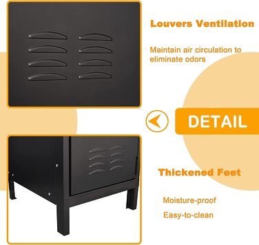 Metal locker with lockable doors, industrial steel cabinet for school, home, office, garage, H140*W38*D46 cm