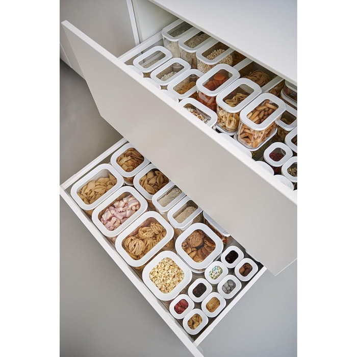 Mepal 5-Piece Storage Container Set with Lids - Rectangular Food Containers - Plastic Kitchen Organizer - Airtight Storage Containers - 1x 2000 ml, 1x 1500 ml, 2x 1000 ml & 1x 425 ml - White