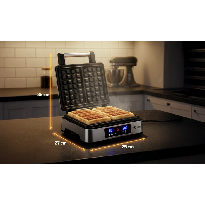 Вафельниця ISAJ 3024, 2200 Вт, срібляста
