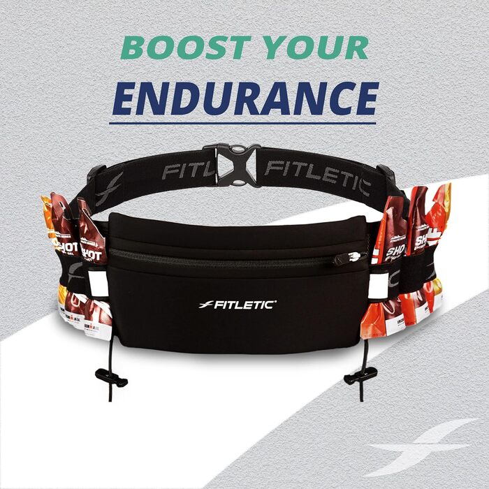 Пояс для бігу Fitletic з неопрену, сумісний з iPhone 5, 4S, 4, 3GS та іншими смартфонами, чорний