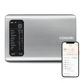 Cosori Digital Kitchen Scale with Nutrition Tracking - 5kg Stainless Steel Food Scale for Weight Loss - Tracks 19 Nutrients & Calories