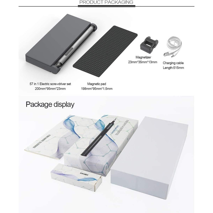 Електрична викрутка YONGYAO 57в1 з магнітом, 2 передачі, для ремонту телефонів, ноутбуків, окулярів, годинників, іграшок