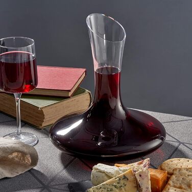 Oak & Steel - Premium Wine Decanter & Aerator Gift Set with Accessories (Large, 1.8L) - Stable & High-Quality Crystal Glass Wine Carafe - Maximum Wine Aeration
