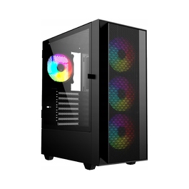 Ігровий корпус для ПК Gembird Fornax 4000 ARGB ATX Midi Tower, скло, чорний