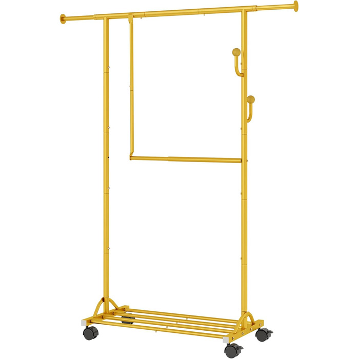 Кледистанд FAVOOOSTY на колесах: мобільний, металевий, регульований, чорно-білий (золотий), 89.50×39.00×161.20 см