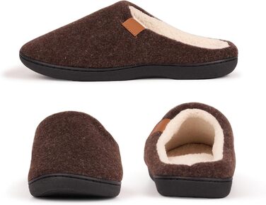 Тапочки чоловічі Hoefirm з піною Memory Foam, зимові, коричневі, 46/47 EU