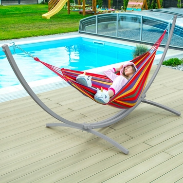 Стійка для гамака Go Garden 2в1, сіра, макс. навантаження 250 кг