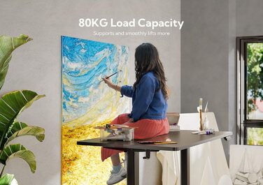Електричний письмовий стіл Claiks, регульований по висоті, 120x60 см, чорний каркас і стільниця