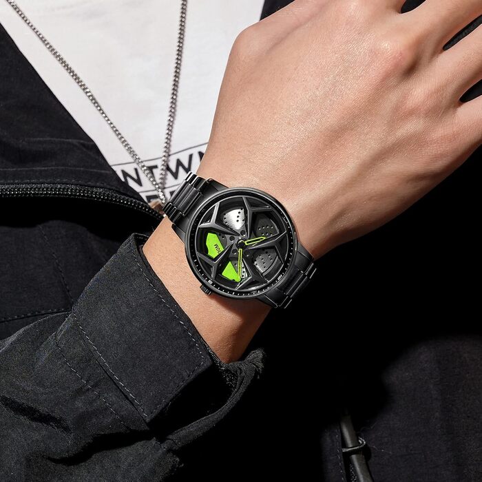 Чоловічий годинник Findtime з нержавіючої сталі, кварцовий, аналоговий, водонепроникний (30м), чорний. Бізнес, годинники для чоловіків, автоспорт