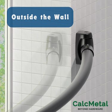 Регульована вигнута штанга для душу 107-182 см з 12 кільцями для душу - для ванної, гардеробу, кухні. Легка установка, хром.