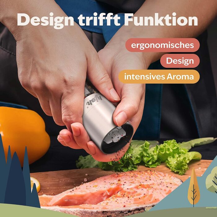 Набір для перцю та солі Kjøk Premium з нержавіючої сталі, 2 шт. з керамічним млинком