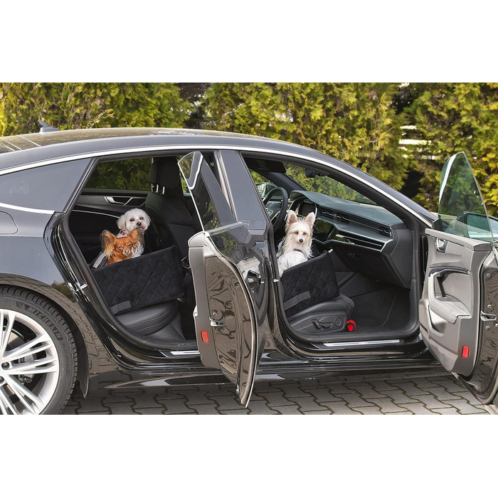 Автокрісло для собак та котів | Чорний велюр, розмір L (57x50 см) | Зручне автоліжко для тварин