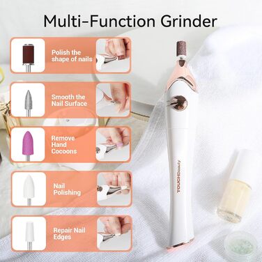 Електричний фрезер для нігтів TOUCHBeauty 5-в-1 AG-1335C (Золотий) з LED/UV сушкою та підставкою