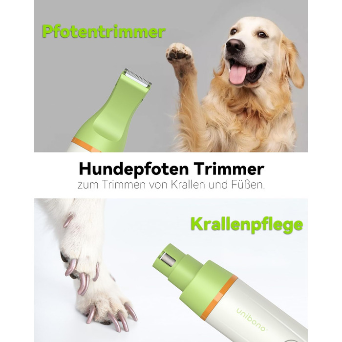 Набір для стрижки собак та котів Leise: акумуляторний тример з 4 насадками, водонепроникний (IPX7), для тіла, мордочки, вух та лап