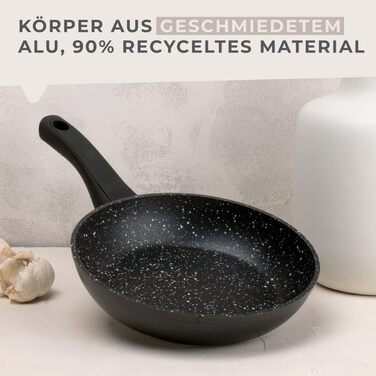 Набір сковорідок Fackelmann Marble 20 см та 24 см, антипригарне покриття, з 90% переробленого алюмінію, ергономічна ручка, індукційні (2 шт.)