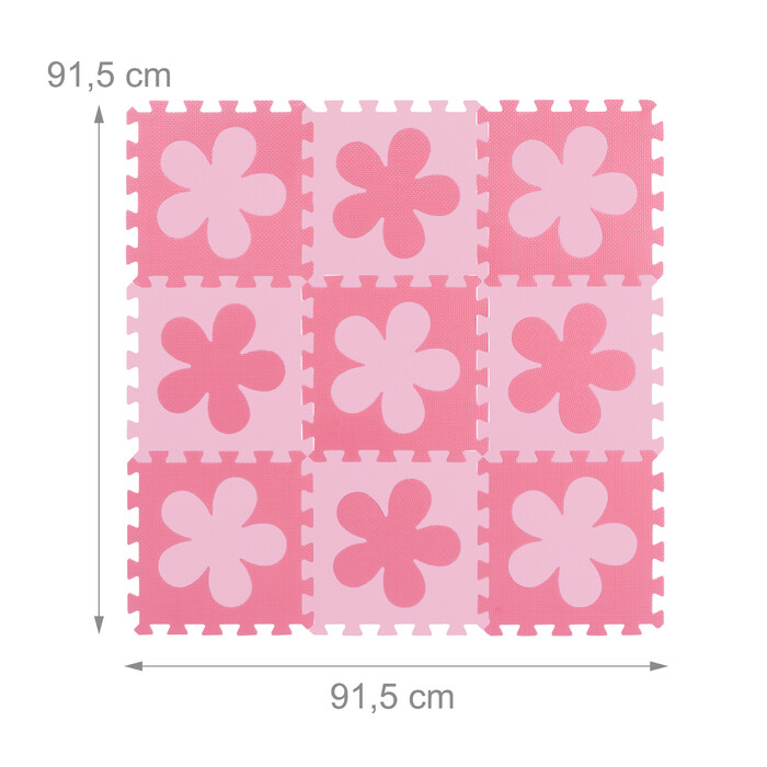 Relaxdays Puzzle Mat Flower Pattern