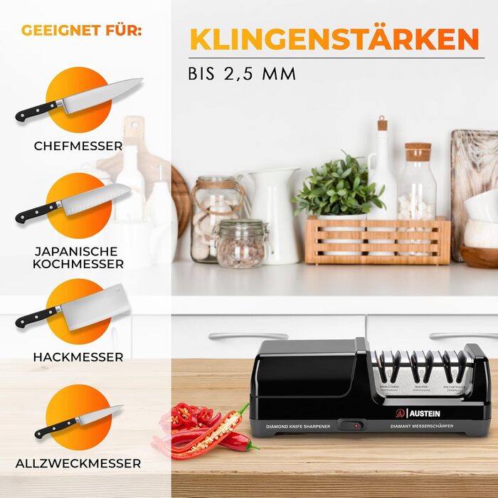 Електричний точило для ножів Diamant TG2202 - 3 фази, 15 градусів, з магнітним збирачем стружки