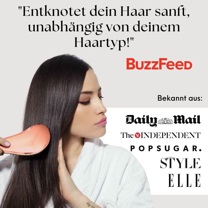 Розпушувальна щітка для волосся Lily England | Розпушує без пошкоджень | Підходить для всіх типів волосся, включаючи кучеряве та дитяче | Рожеве золото