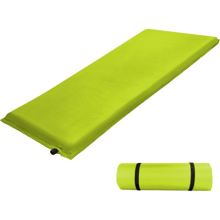 Каремат туристичний ALPIDEX Isomatte Camping, 200x66x10 см, самонадувний, ізолюючий, Lime