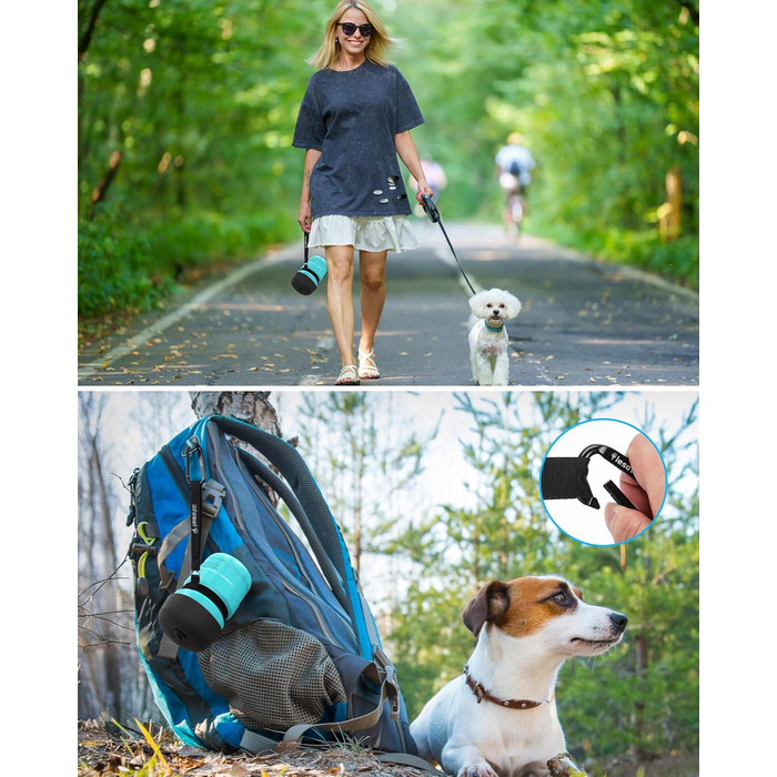 Складана пляшка для води для собак Lesotc, 520 мл, блакитний колір, для прогулянок та подорожей