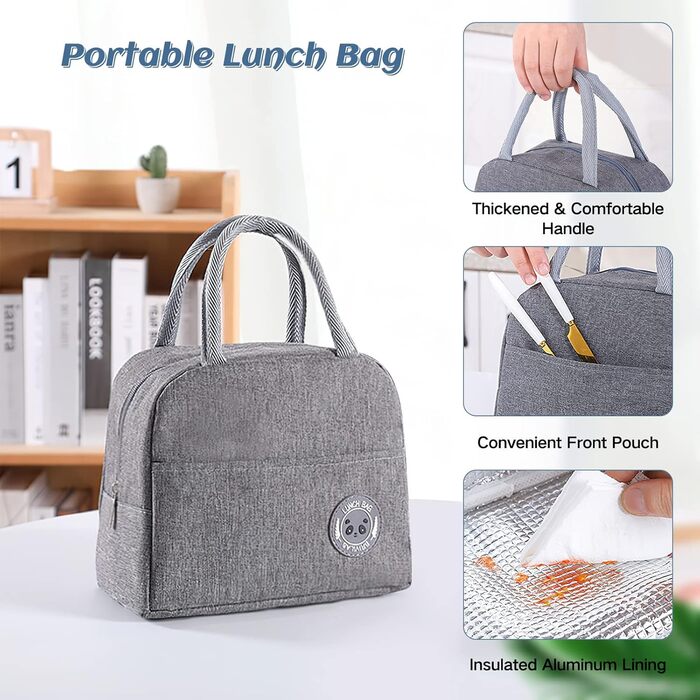 Ланчбокс дорослий, контейнер для їжі з сумкою, ланчбокс дитячий з 3 відсіками, виносний, водонепроникний, підходить для мікрохвильової печі, бенто-бокс для роботи, школи, пікніка, подорожей, блакитний