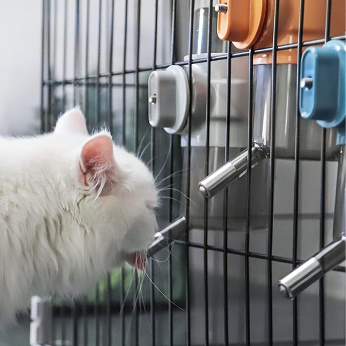 Водяна пляшка для собак [Сірий, 500 мл] - Водяний диспенсер для домашніх тварин, не протікає. Підходить для собак, котів, кроликів, клітки. Об'єм 500 мл, сірий колір