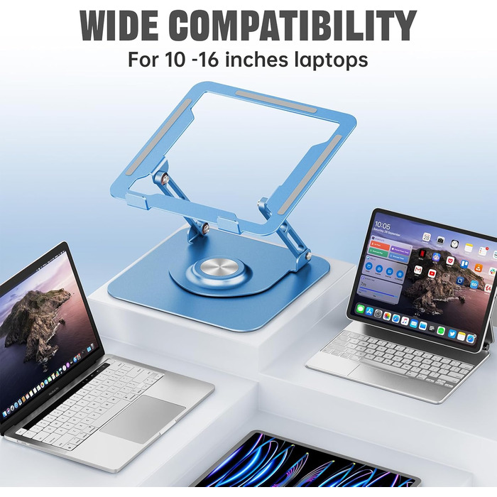 Підставка для ноутбука на стіл, регульована, 360° обертання, ергономічна, складна, портативна