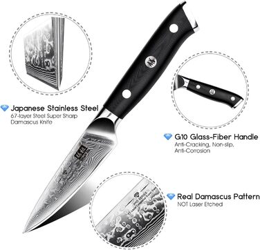 Ніж кухарський SHAN ZU PRO Series з 67 шарів дамаської сталі, ручка G10, кухонний ніж