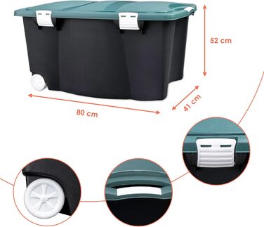 Spetebo Jumbo Allzweckbox 120 Liter with Wheels - also usable as a garden box and toy box