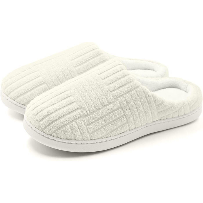 Зручні антиковзні домашні тапочки з Memory Foam з бавовни для жінок (40/41 EU, білі)