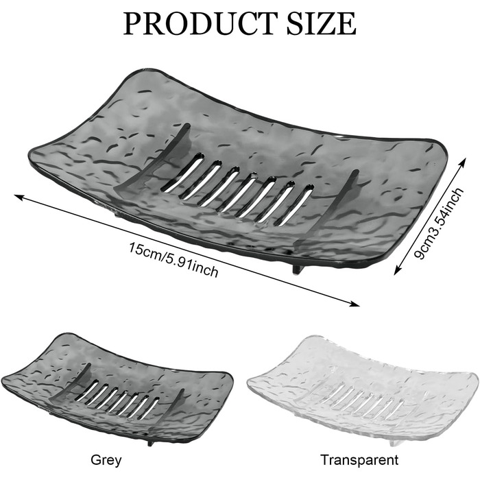 Миска для мила з піддоном для стікання води, водонепроникна мильниця без свердління, мильниця для душу, підставка для мила з дренажем для ванної, балкону, кухні, легке очищення