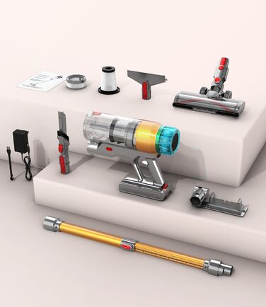Бездротовий акумуляторний пилосос 450W з дисплеєм та автоматичним режимом. Час роботи до 50 хвилин. Підходить для твердих підлог, килимів та видалення шерсті тварин. (V10)