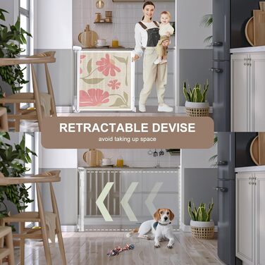 Захисний бар'єр для дитячих воріт, розтяжний, 0-140 см. Захист від падіння для дітей, котів та собак. Підходить для сходів, дверей, внутрішнього та зовнішнього використання. Розміри: 86x140 см